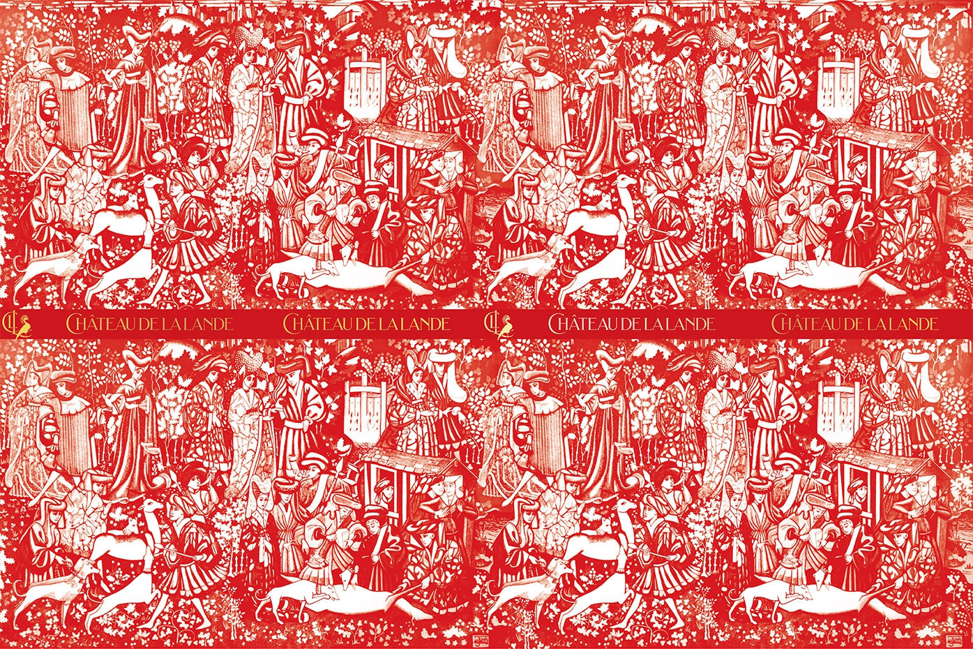 Medieval Red Wrapping Paper Design