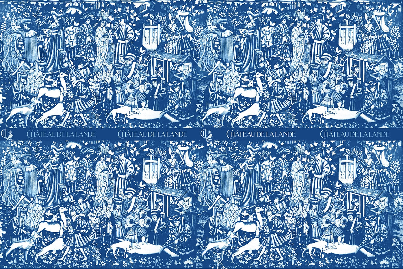 Medieval Blue Wrapping Paper Design – Chateau de Lalande