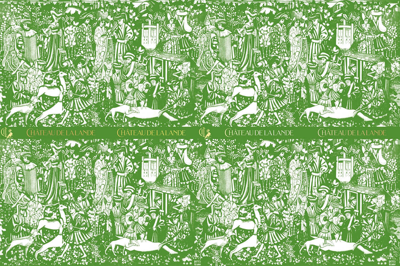 Medieval Green Wrapping Paper Design – Chateau de Lalande