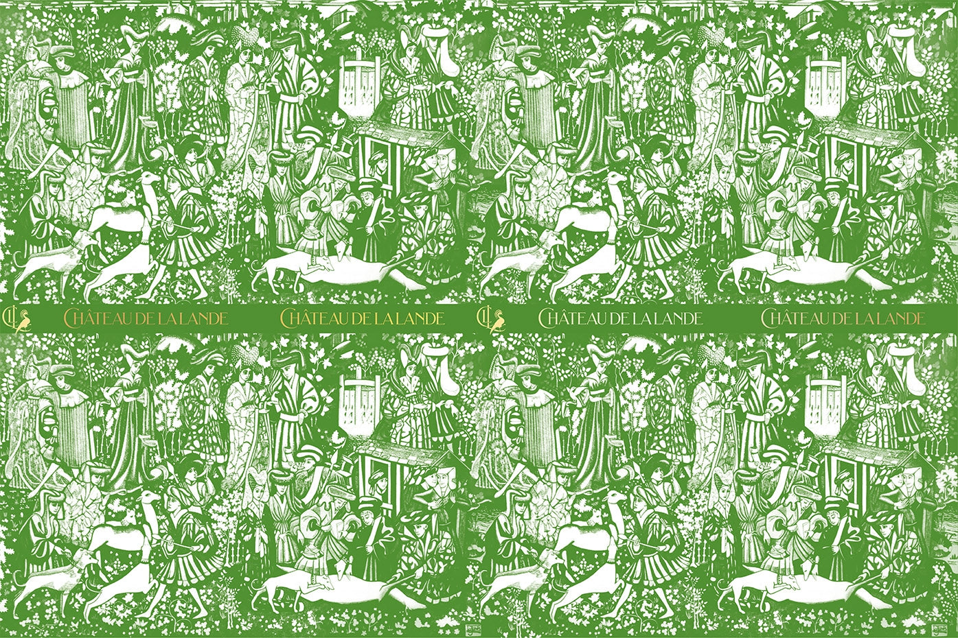 Medieval Green Wrapping Paper Design