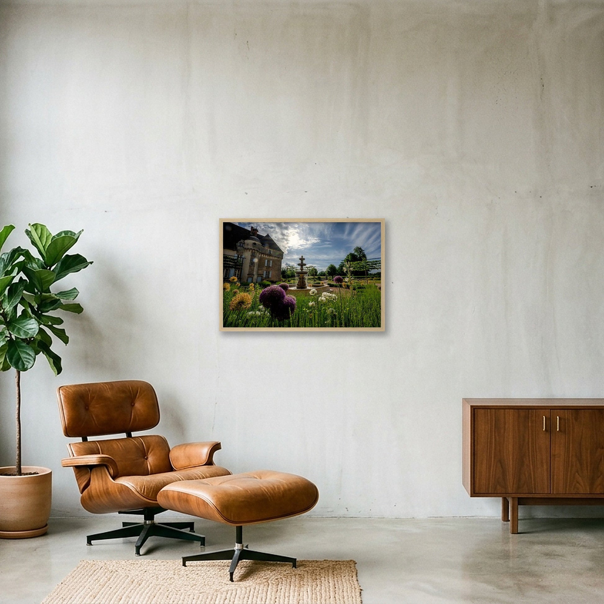 Lalande fountain — 60×40cm, 24×16" Oak Frame