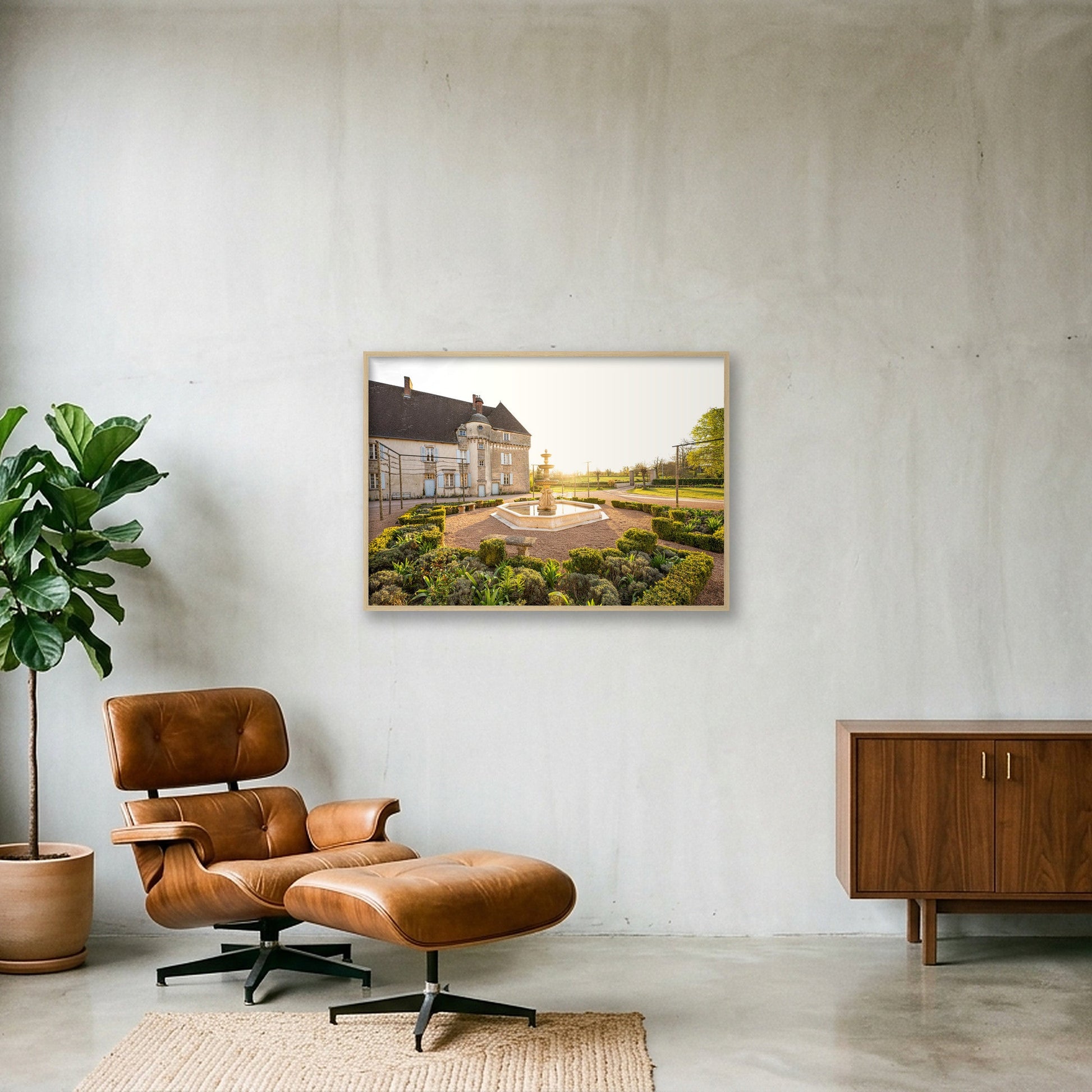 Lalande Courtyard — 100×70cm, 39×28" Oak Frame