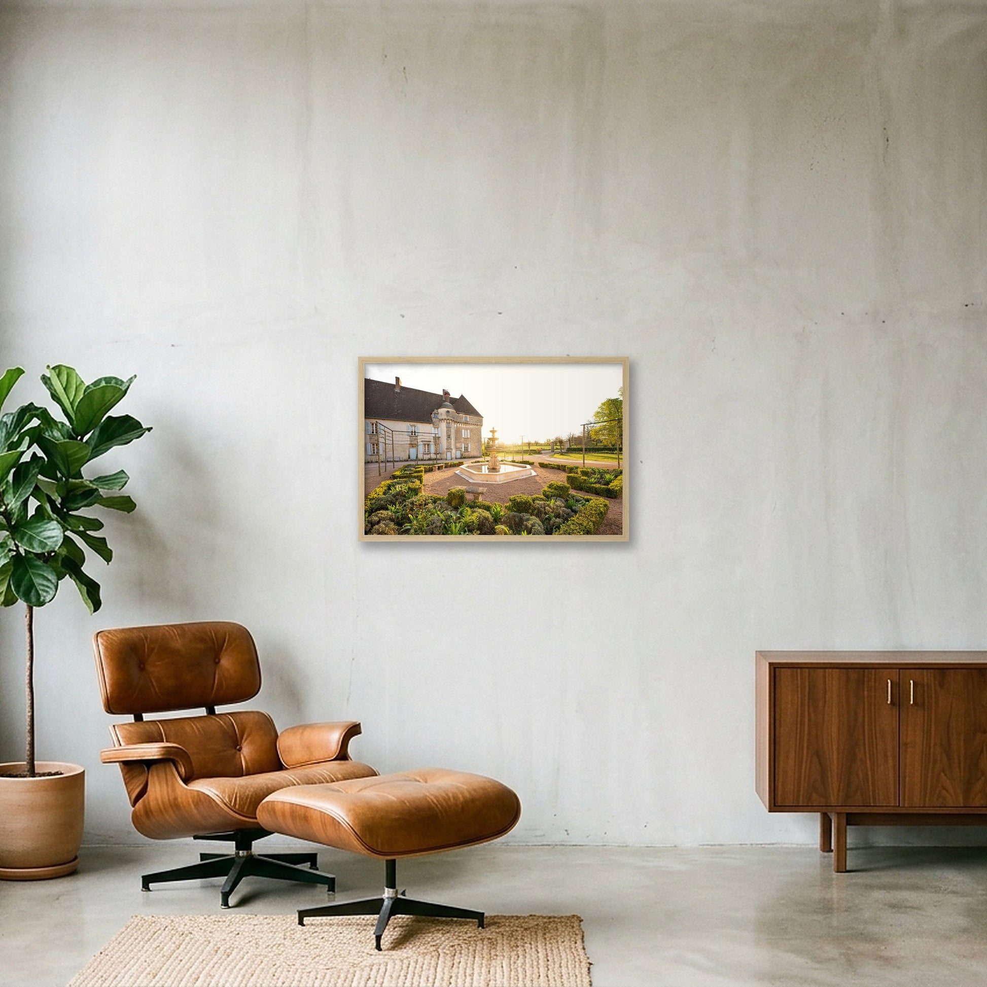 Lalande Courtyard — 60×40cm, 24×16" Oak Frame