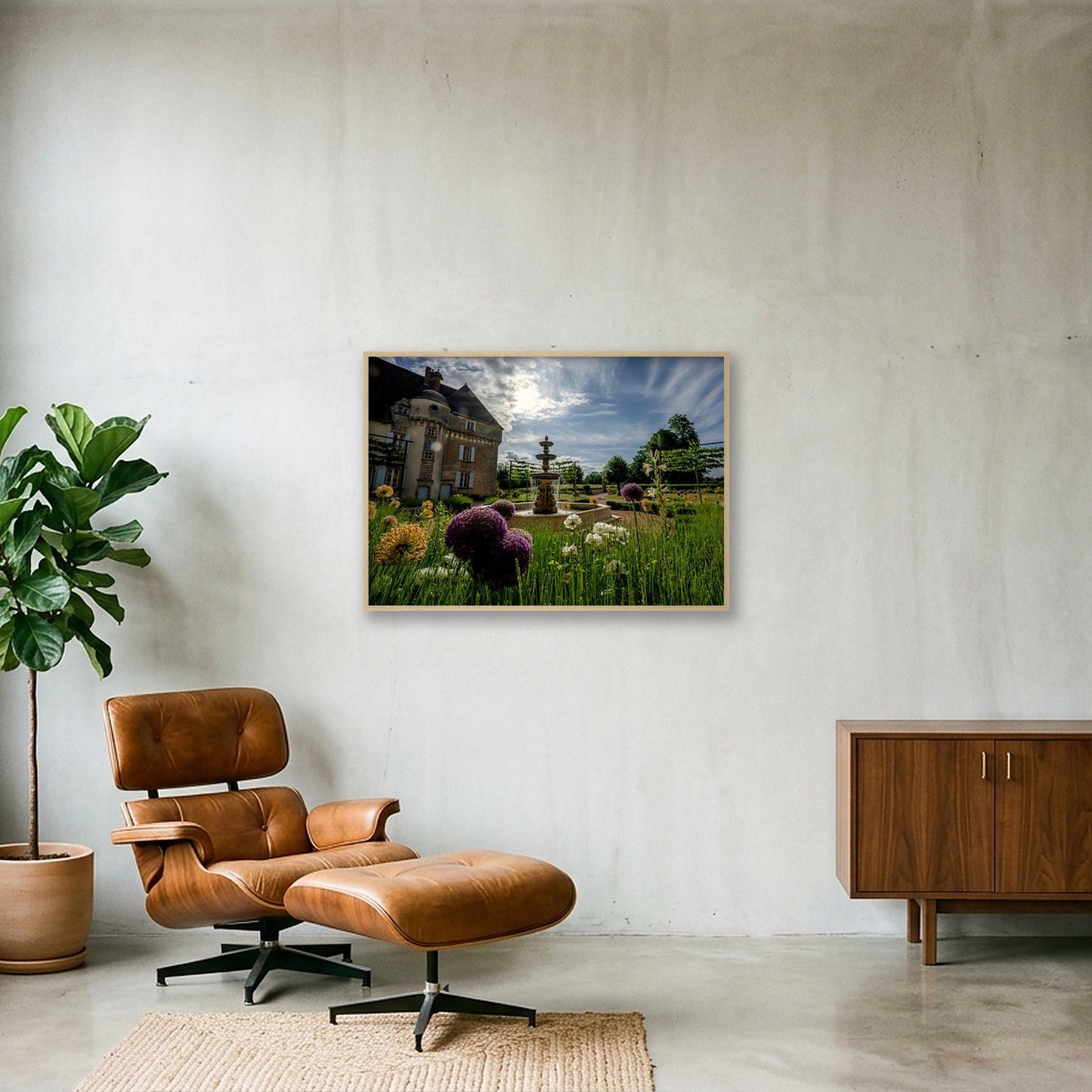 Lalande fountain — 100×70cm, 39×28" Oak Frame