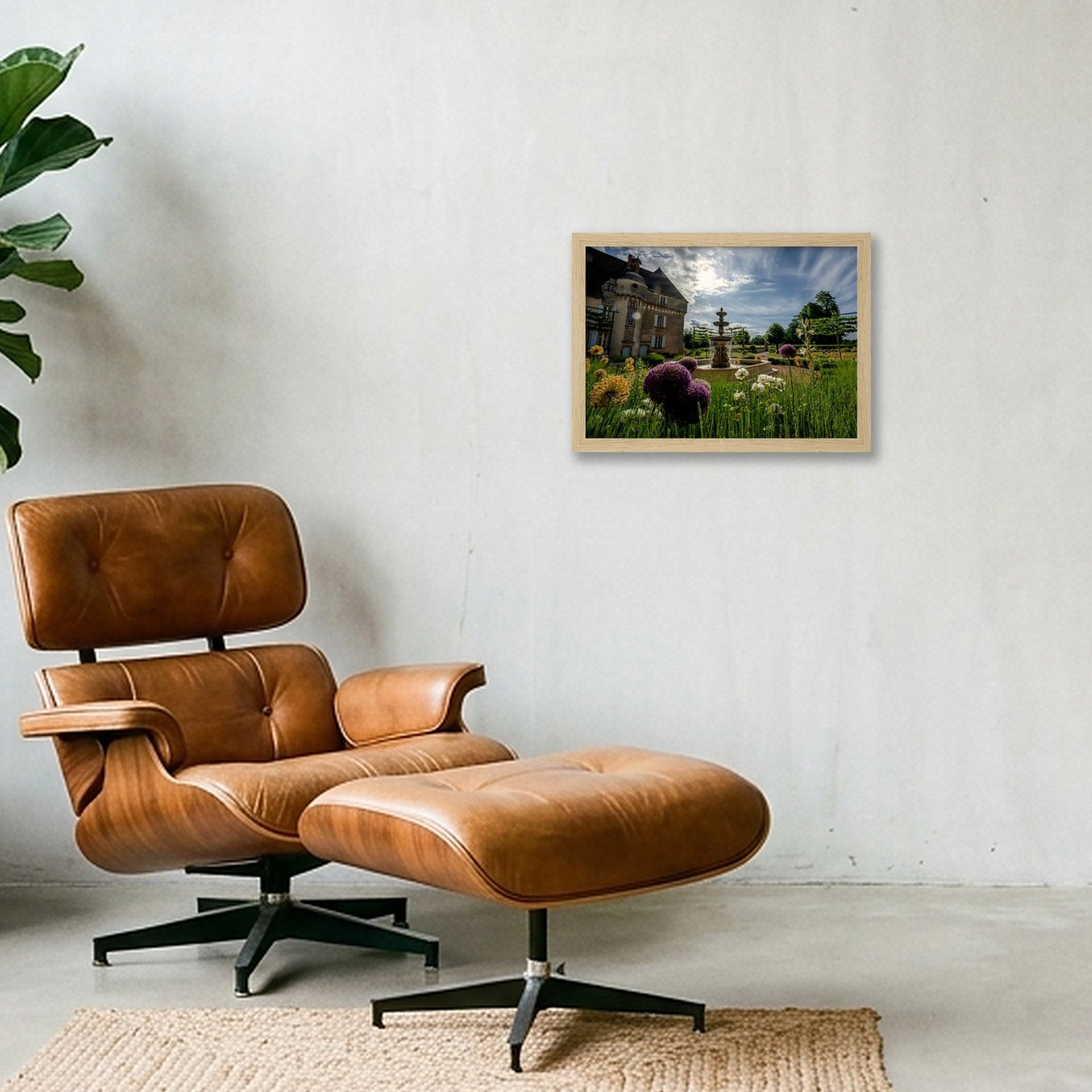 Lalande fountain — A4 (30×21cm, 12×8") Oak Frame