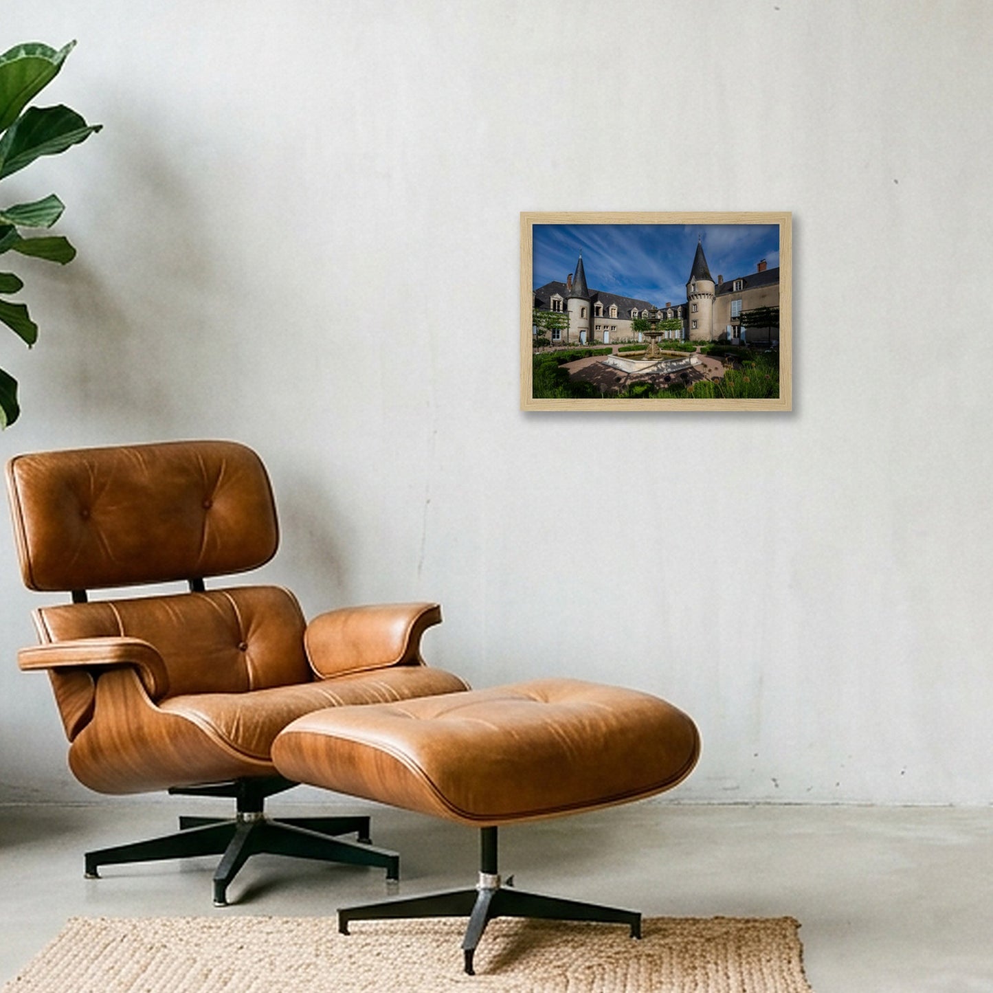 Chateau Courtyard — A4 (30×21cm, 12×8") Oak Frame