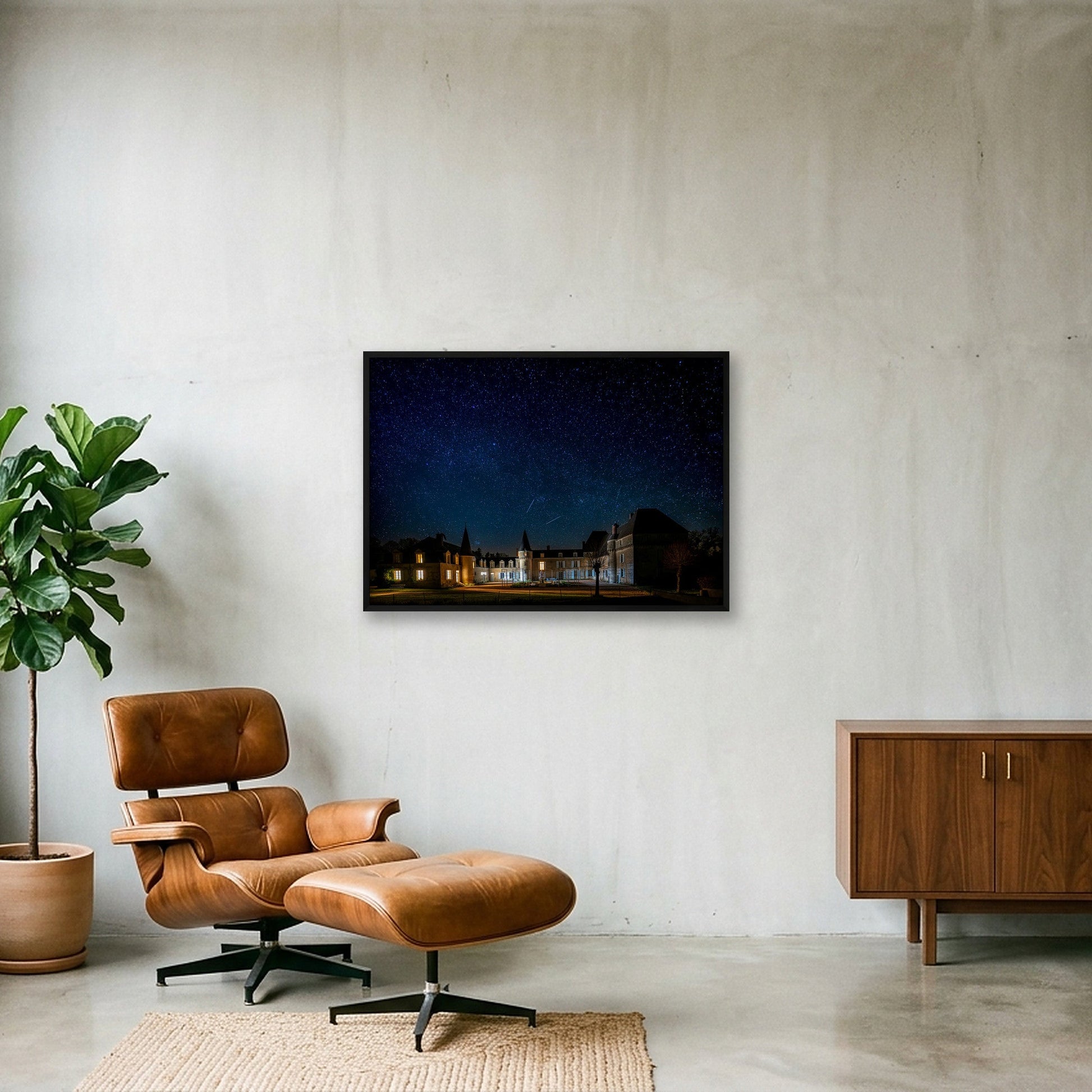 The stars above the courtyard — 100×70cm, 39×28" Black Frame