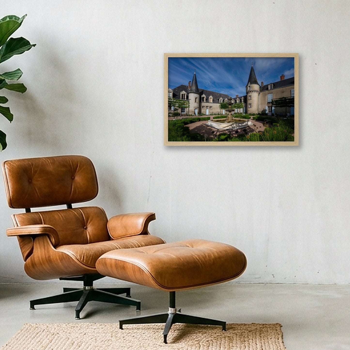 Chateau Courtyard — 45×30cm, 18×12" Oak Frame