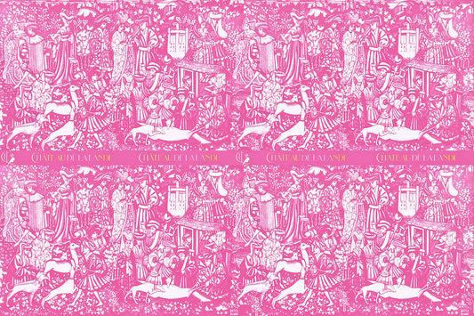 Medieval Pink Wrapping Paper Design