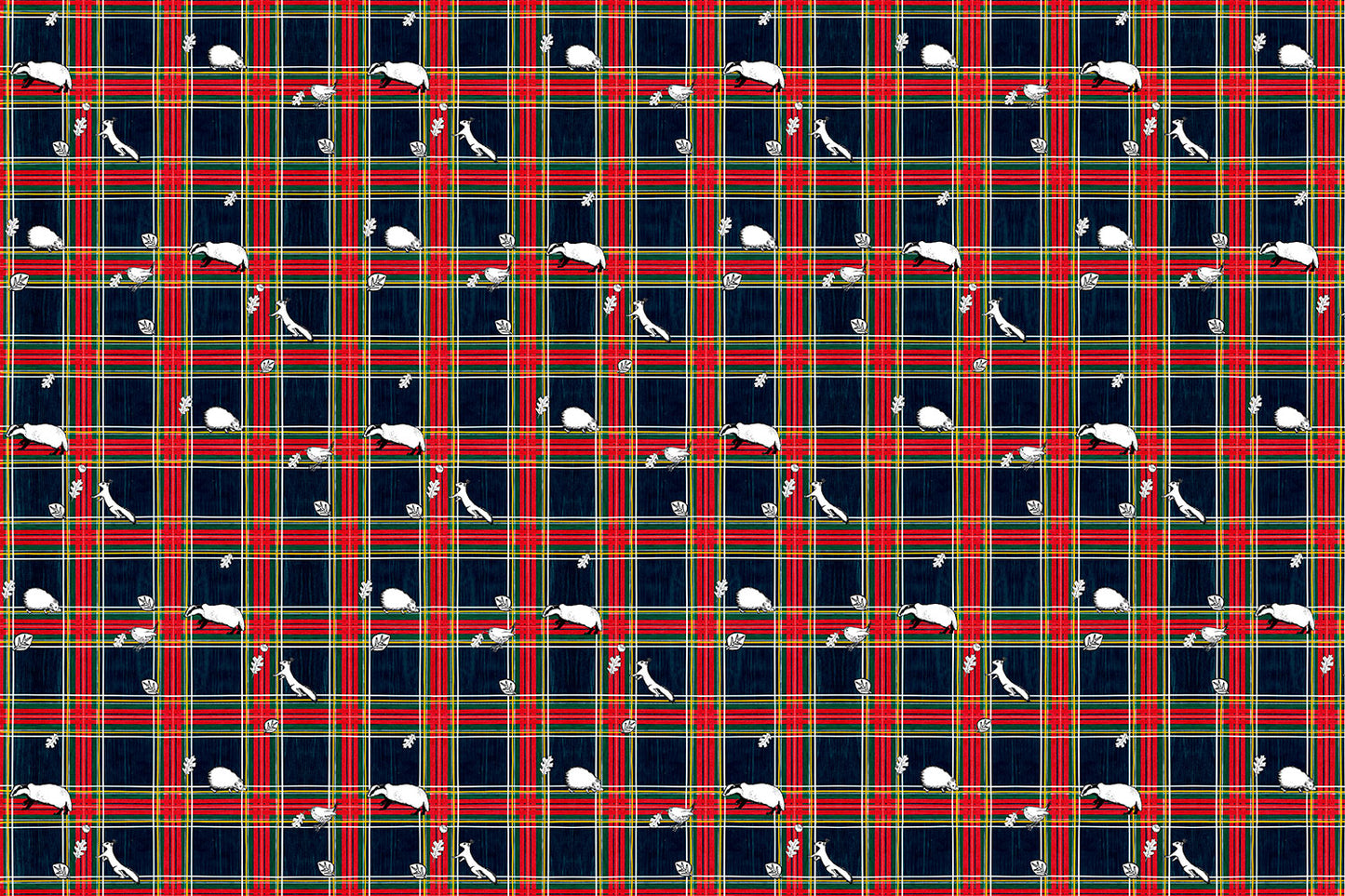 The Woodland Watch Tartan Wrapping Paper Design